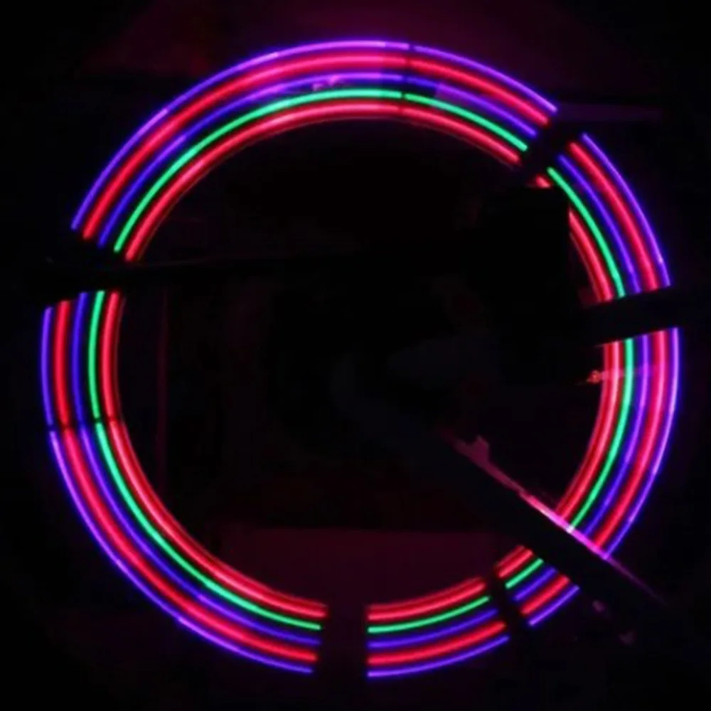 7 Modes Bike Wheel Light 2PCS Dazzling Lights LED Bike Wheel Light Tire Valve Stem Design LED Light Bicycle Valve Light