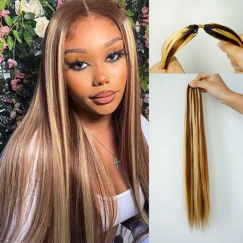 

Наращивание волос 4B27, прямые волосы, косы-пучки, темно-коричневые и светлые, без узлов, предварительно разделенные, из натуральных человеческих волос