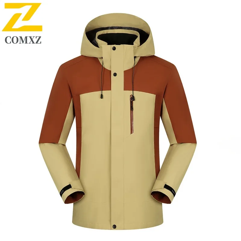 سترة رجالي للتزلج على جبال الألب من COMXZ سميكة للاستخدام الخارجي مقاومة للرياح سترة دافئة بسيطة بقلنسوة سترة واقية مريحة للخريف #5