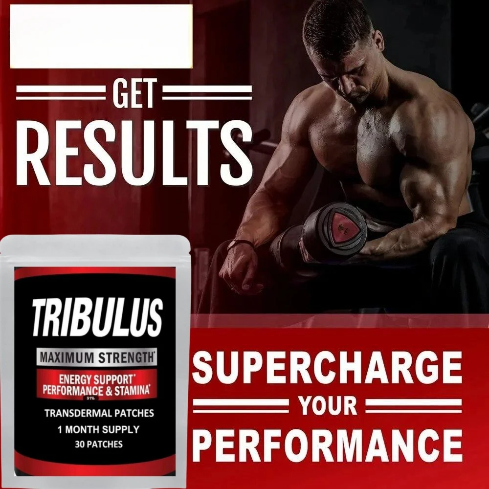 Tribulus Terrestris Extract Transdermal Patches Energy Booster With Estrogen Blocker 30 Patches One Month Supply