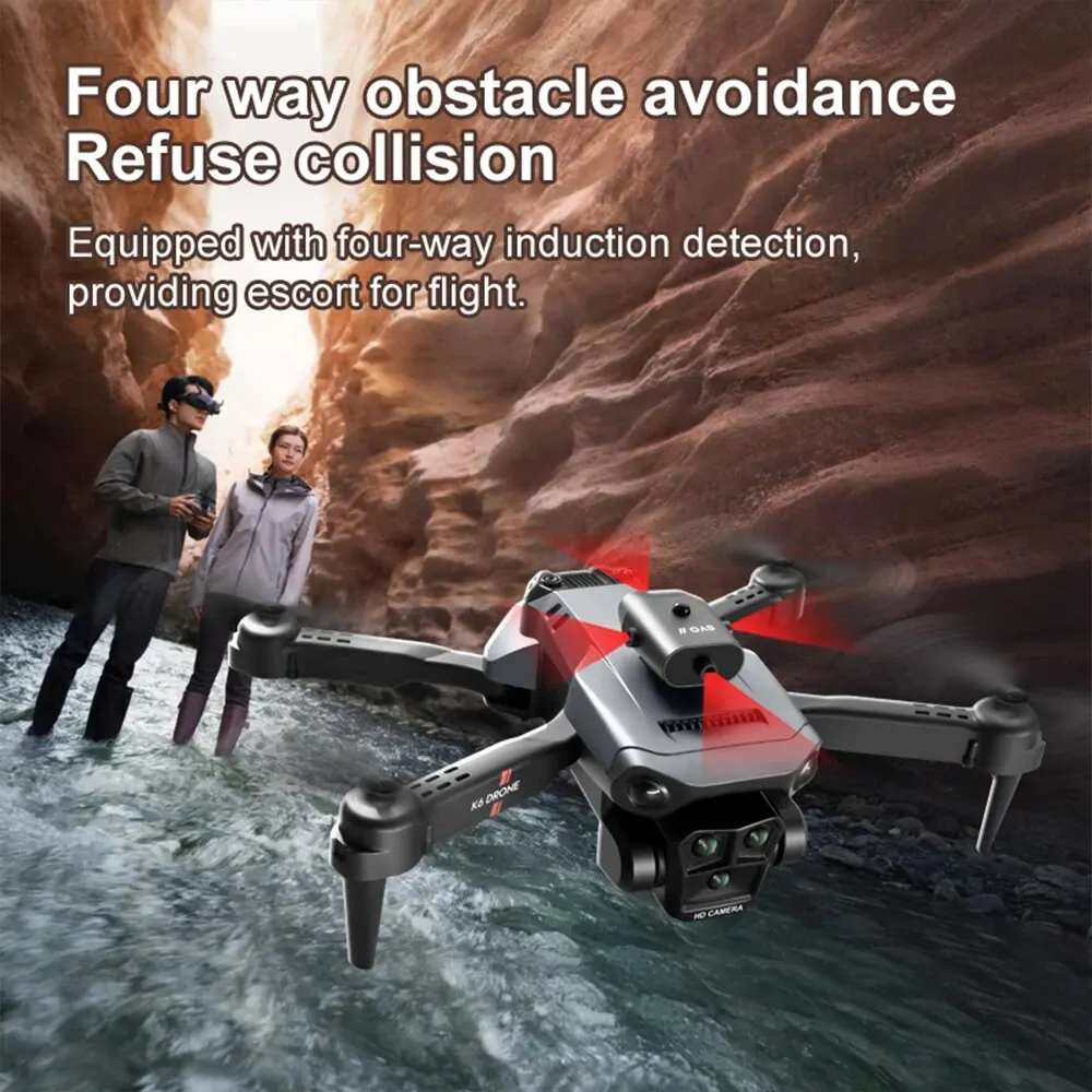 K6max mini drone profess inal esc drei kameras weitwinkel optische fluss lokal isierung vierwege hindernis vermeidung rc quadcopter