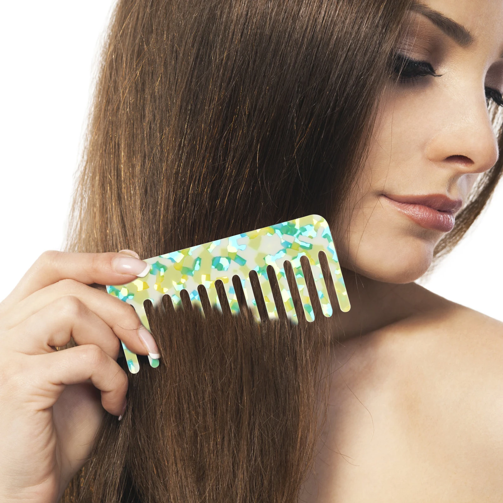 

Stylish Acetate Wide Tooth Combs For Curly Hair Styling Tool Durable Gift Idea Suitable For All Ages And Genders