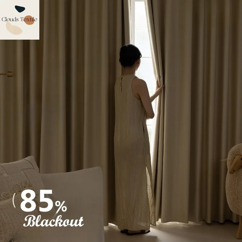 

Custom Size！！Modern Fashion Simple Light Luxury High Blackout Elegant Thick Curtains for Living Dining Room Bedroom Decor Window