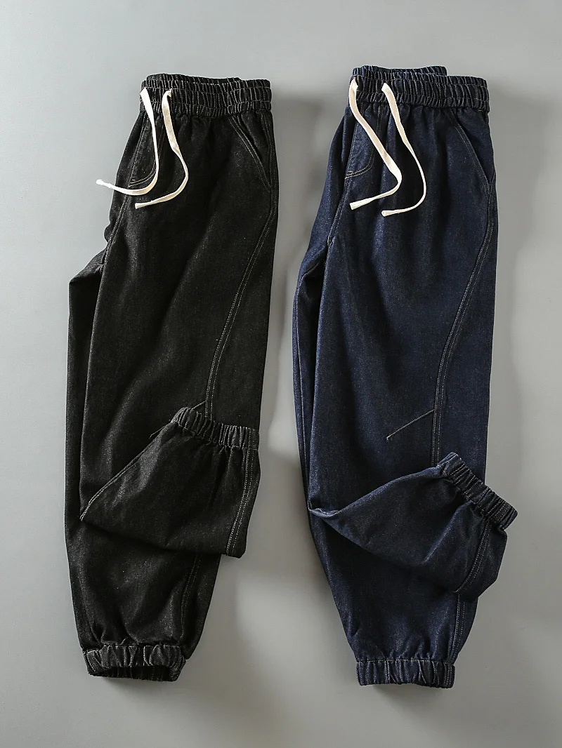 

Retro Waed Spring New Men's Loose Fit Casual Jeans Tapered Cuffed Denim Pants 3D Tailored Comfortable Versatile Youthful