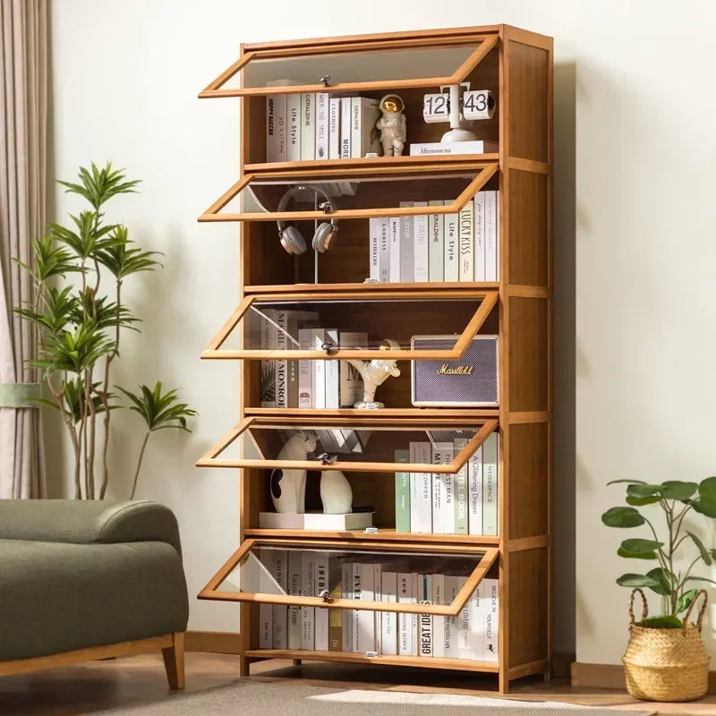 Stable Bookshelf Shelf Floor-to-ceiling integrated children's room Book cabinet Dust-proof locker Storage artifact