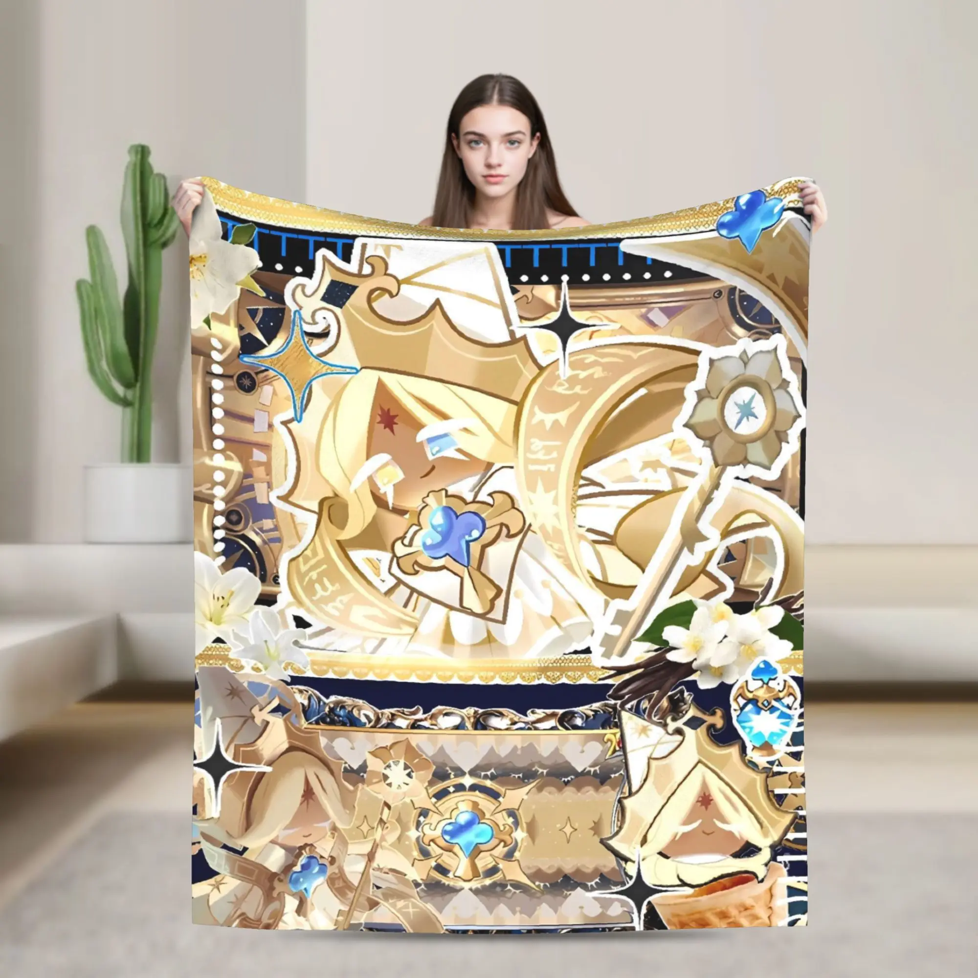 

Soft Warm Blanket Decorative Cookie Run Kingdom Game Throw Blanket Flannel Bedspread For Living Room Fluffy Sofa Bed Cover