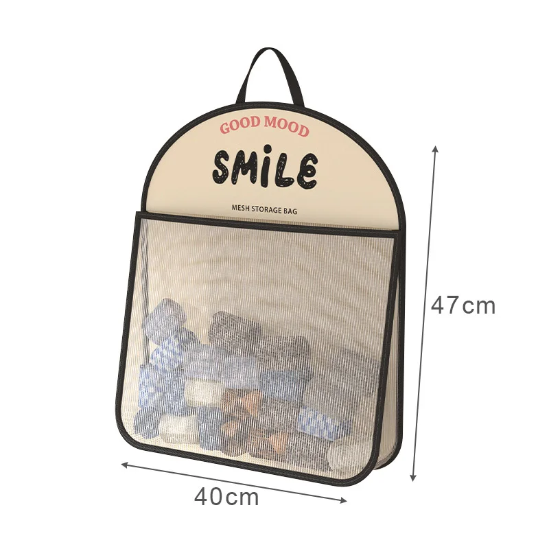 Underwear Storage Bag Wall Hanging Breathable Mesh Bag Socks Storage Bag Wardrobe Organizer Toy Doll Storage Bag with Hook