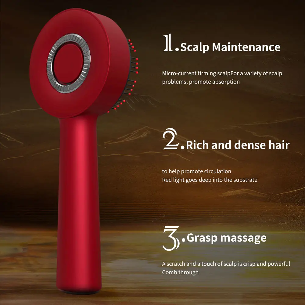 Portable Rechargeable Deep Massage Electric Scalp Brush Comb Head Massager