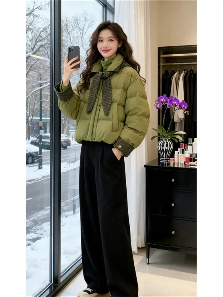 الكورية Sle Faionable مقنعين القطن Jaet المرأة الدافئة ular ربيع جديد معطف القطن عارضة مريحة مع زر