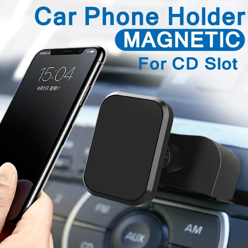 Magnetic CD Slot Car Phone Mount Universal 360° Adjustable Strong Magnet Car CD Cell Phone Holder Support for iPhone 15 Samsung