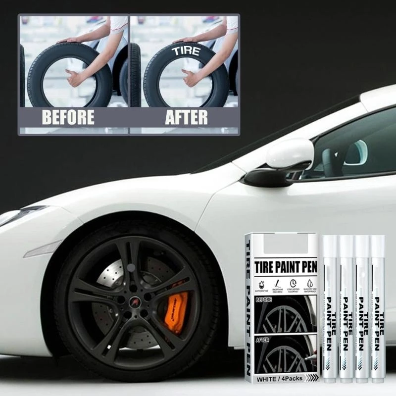 W89C علامة الطلاء قلم الطلاء الأبيض لإطارات السيارة