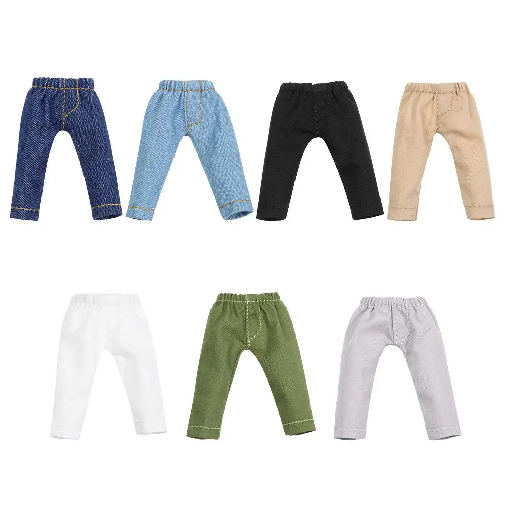 Clothes Denim Long Pants Doll Tights Pants Leggings For 1/11 1/12 Mini Doll Casual Wears Pants Doll Accessories Kids Toys