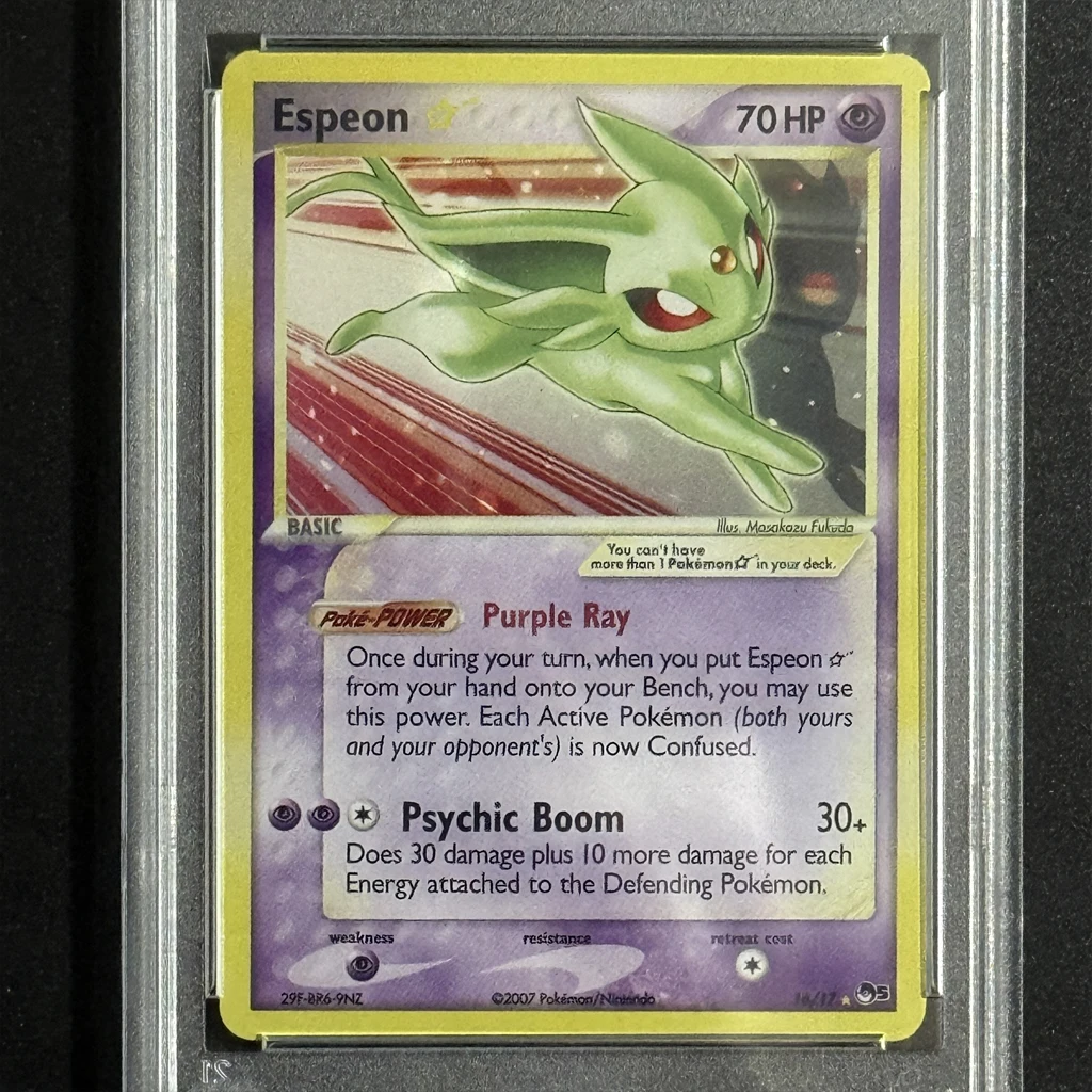 Diy 2007 Pokemon POP Series 5 #16 Espeon Graded Cards Homemade GOLD Star POP Series 5 GEM MT Rating Collection Card Gift