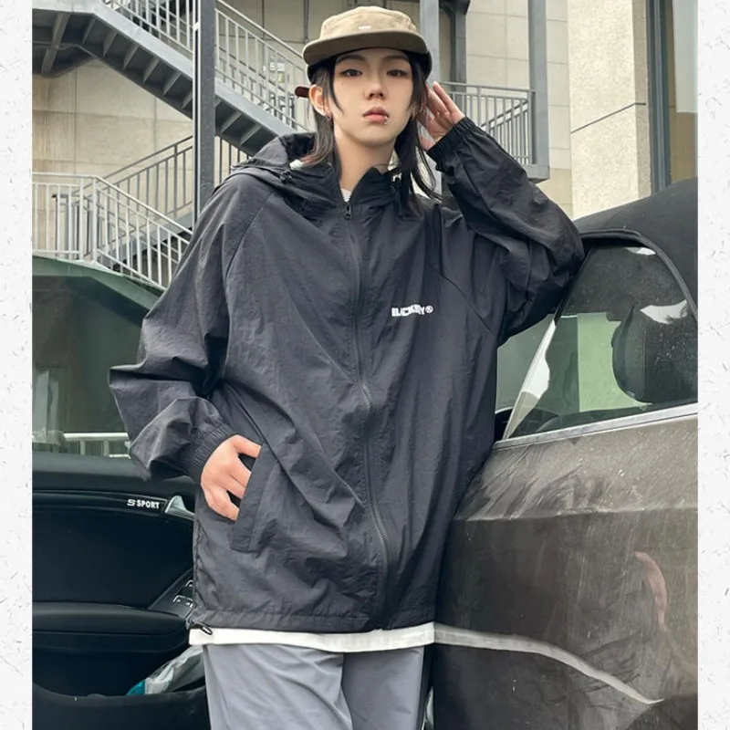 Deeptown Gorpcore Jacket Women Windbreakers Oversized Korean Streetwear College Jackets Female Japanese Style Sunscreen Coat