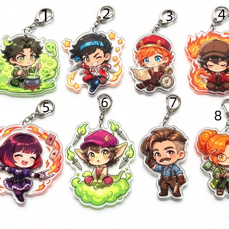 Q-style acrylic keychain, featuring cartoon characters, a secondary world game accessory, a pendant for bags and purses