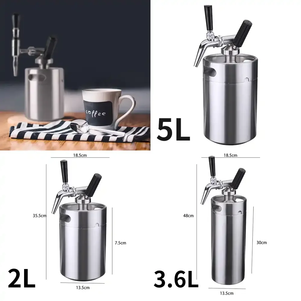 Nitrogen Coffee Pot Cold Brew Coffee Maker Stainless Steel With Convenient Faucet Sanitary Resistant