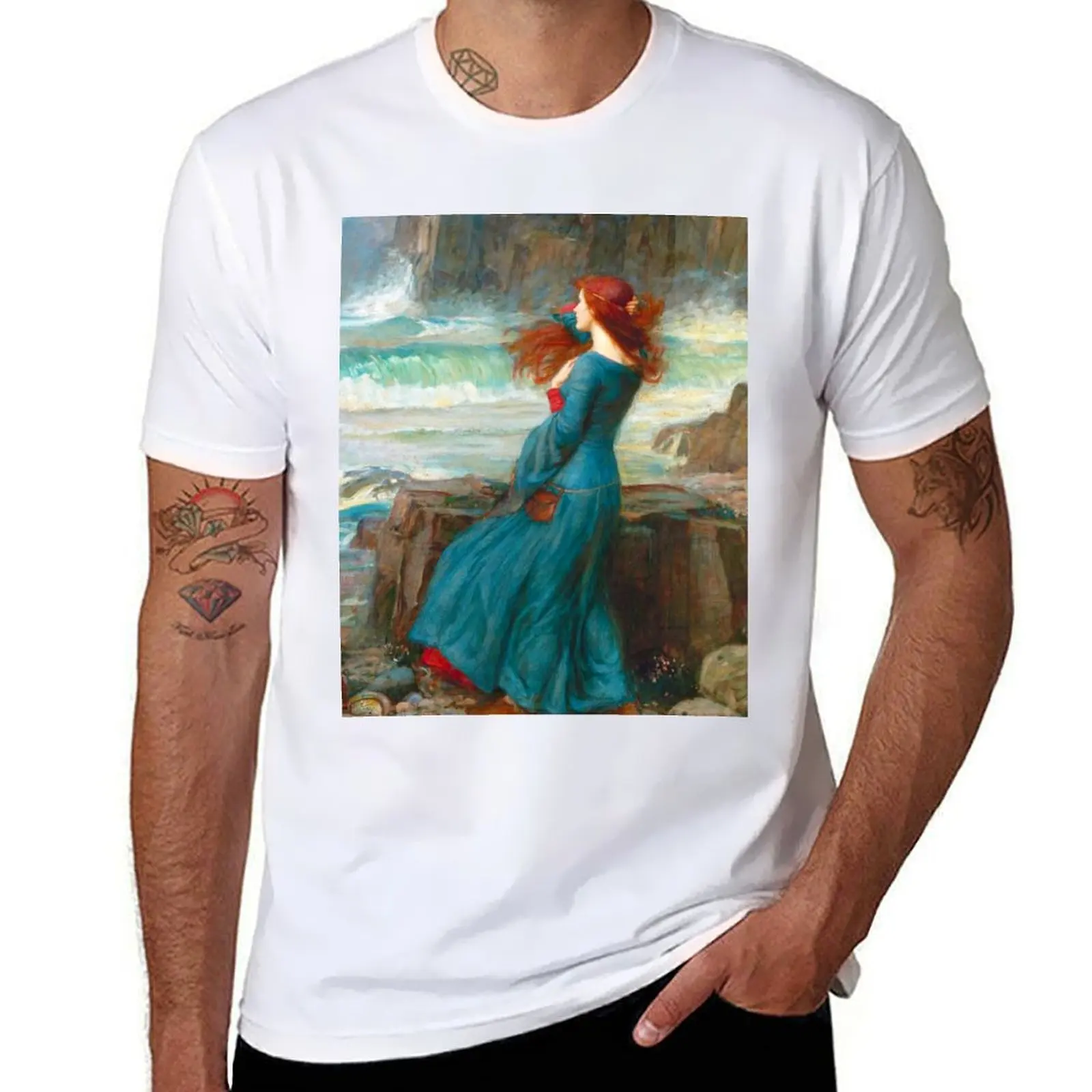 

John William Waterhouse Miranda (The Tempest) T-Shirt Soft Cotton Print T-Shirt