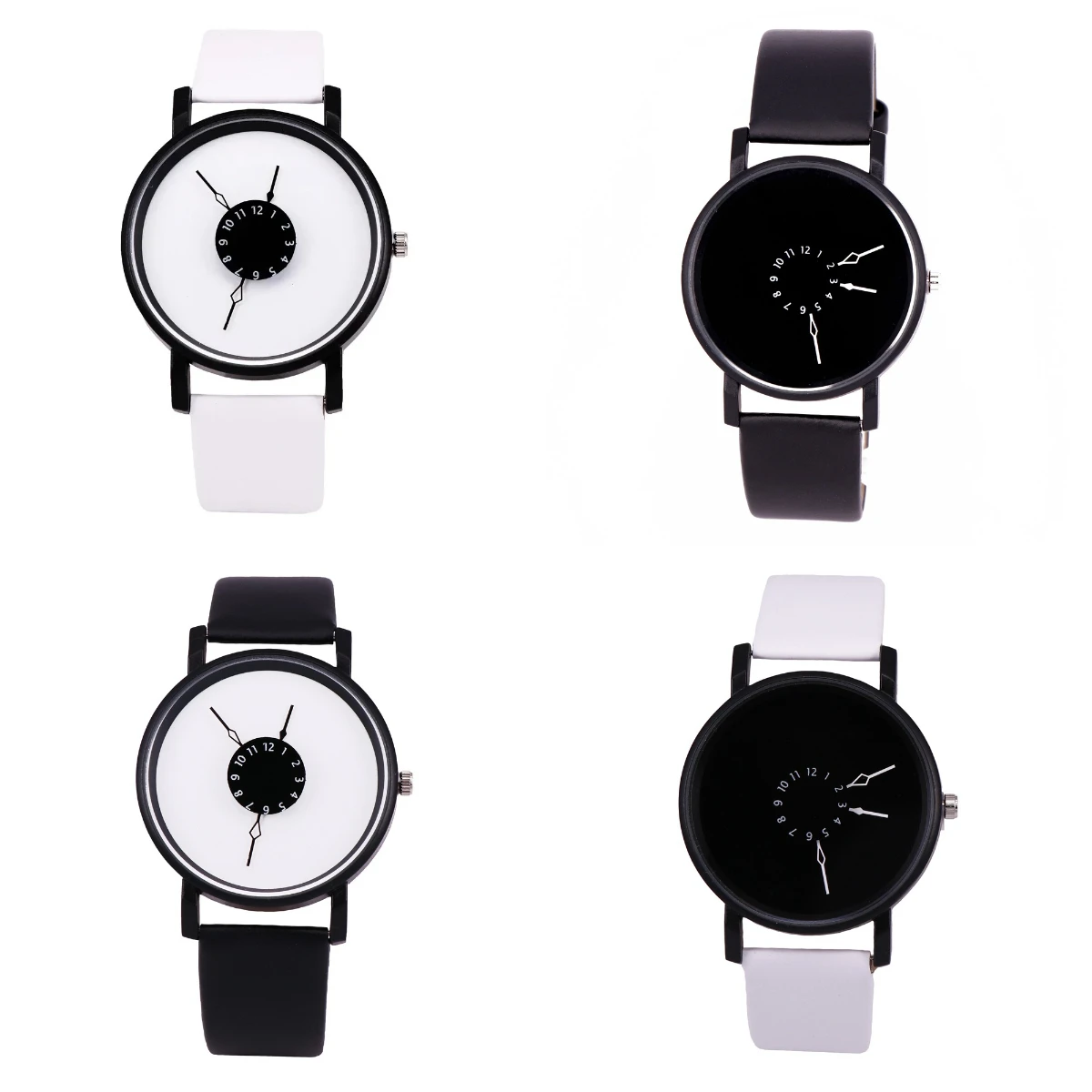 

Пара повседневных кварцевых часов с кожаным ремешком, кварцевые наручные часы для женщин и мужчин, креативные часы с цифровым циферблатом, Reloj Mujer