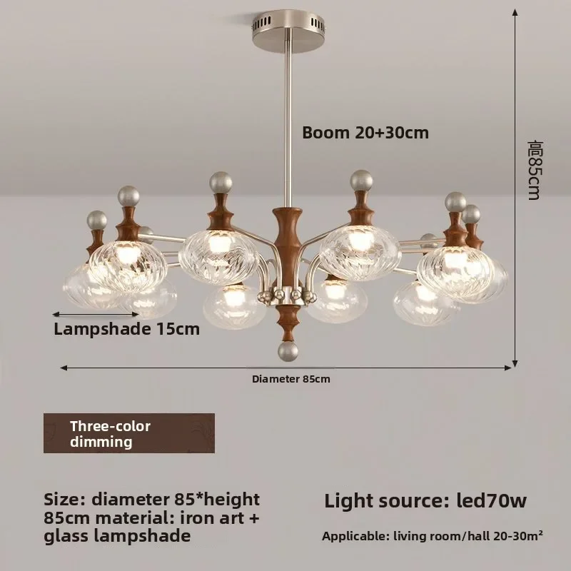 Retro medieval style, eye protection creative chandelier hall, main lamp personality