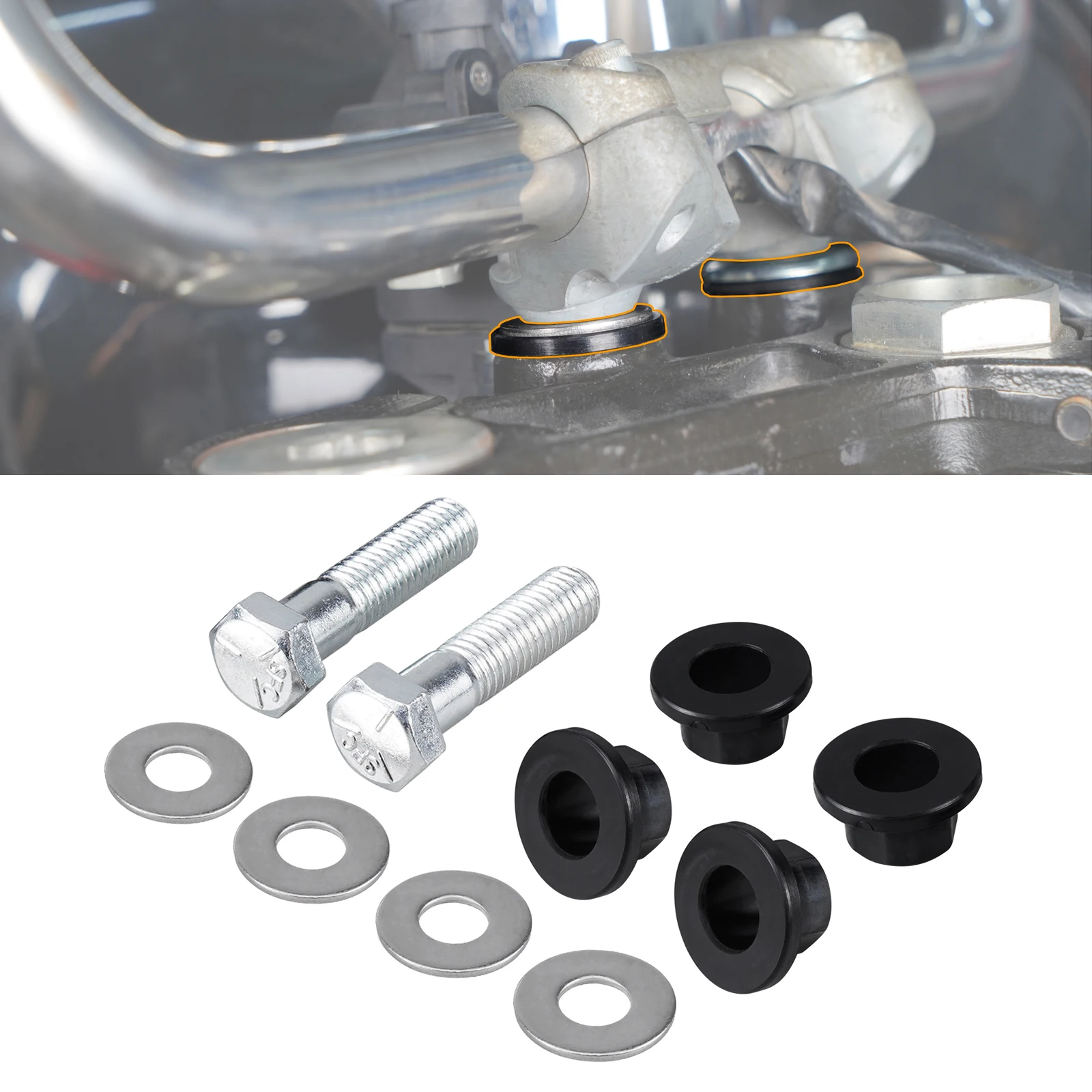 

For 18-2024 Harley Heritage Classic Fat Boy FLFBS 114 Handlebar Riser Bushing Kit for FatBoy FLFB 107 FLHC Deluxe FLDE 107 18-20
