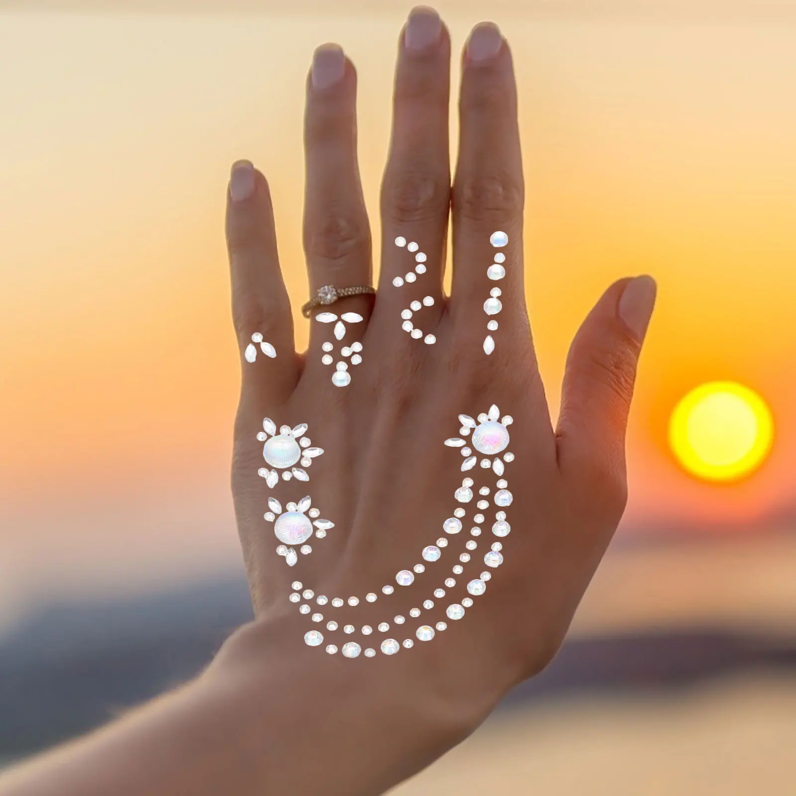 

Hand Diamond Stickers Festival Body Art Face Jewels The Glue for Gems Acrylic Glitter Eye Rhinestones Decals Diy