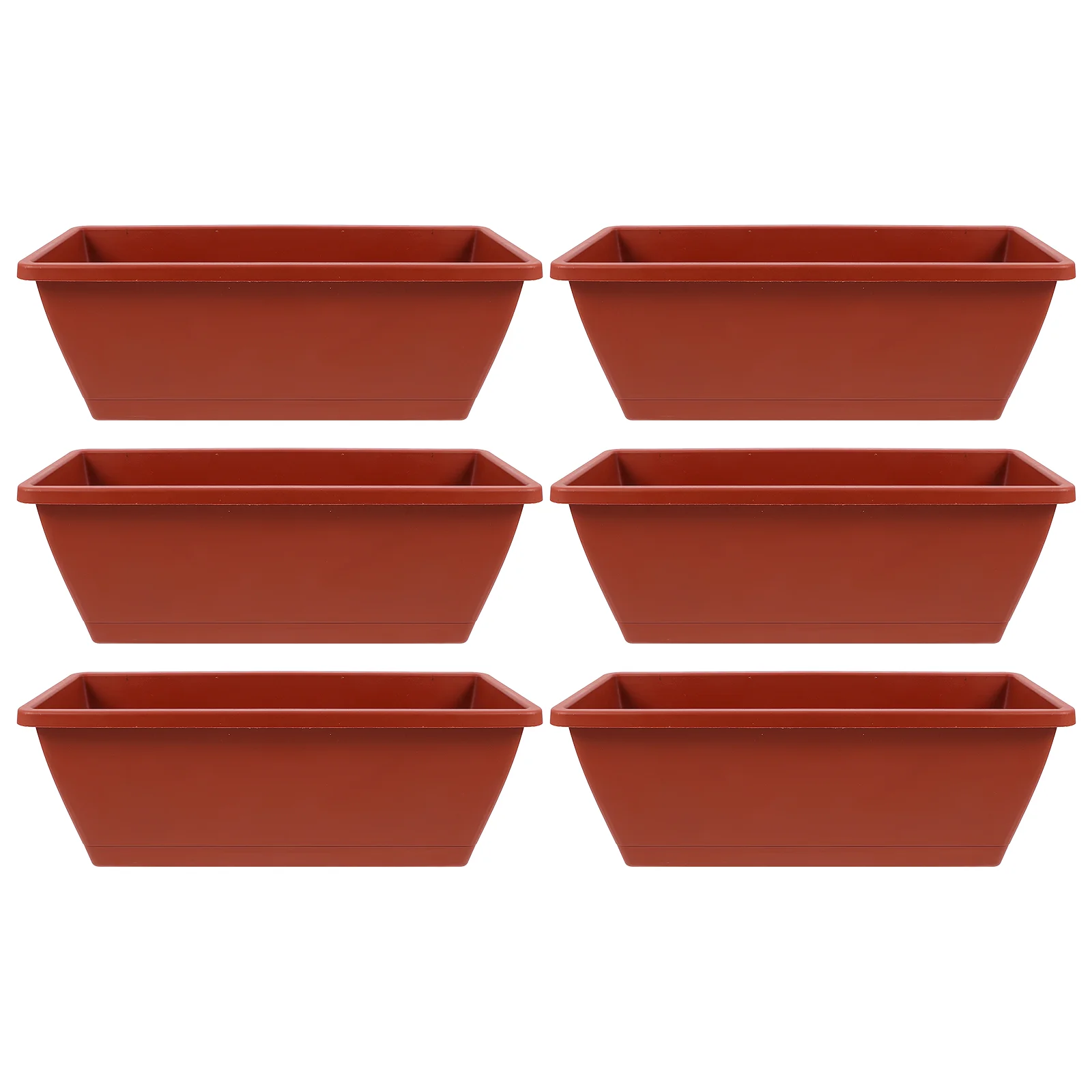 

6 Pcs Planter Vases Flower Pots Outdoor Bonsai Plastic Rectangular Flowerpot Office Planting Household