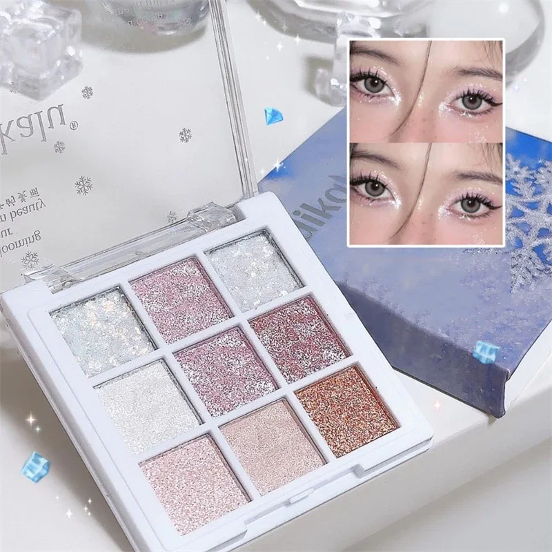 White Eyeshadow Palette Eye Shadow Make Up Palette Glitter Pink Matte Pearlescent Longlasting Eyeshadow Korean Makeup Pigment