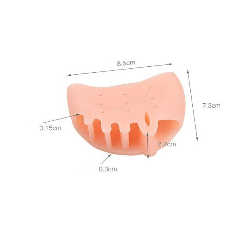 2 Stuks = 1 Paar Voetkussentjes Neus Separator Kussen Siliconen Pijnstilling Schoenen Teen Hallux Valgus Bunion Corrector Gel Pads