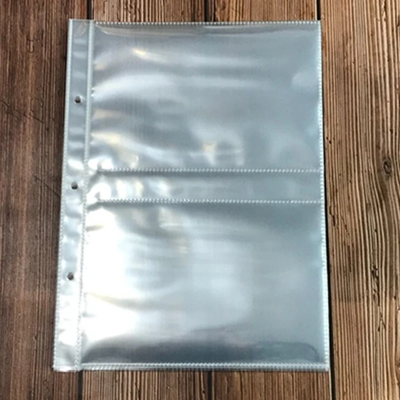 Transparent Loose Leaf Pouch Binder 3 Ring Clear Refill 1 2 4 Pockets Sleeves Photocards Filing Notebook Storage Binding Folder