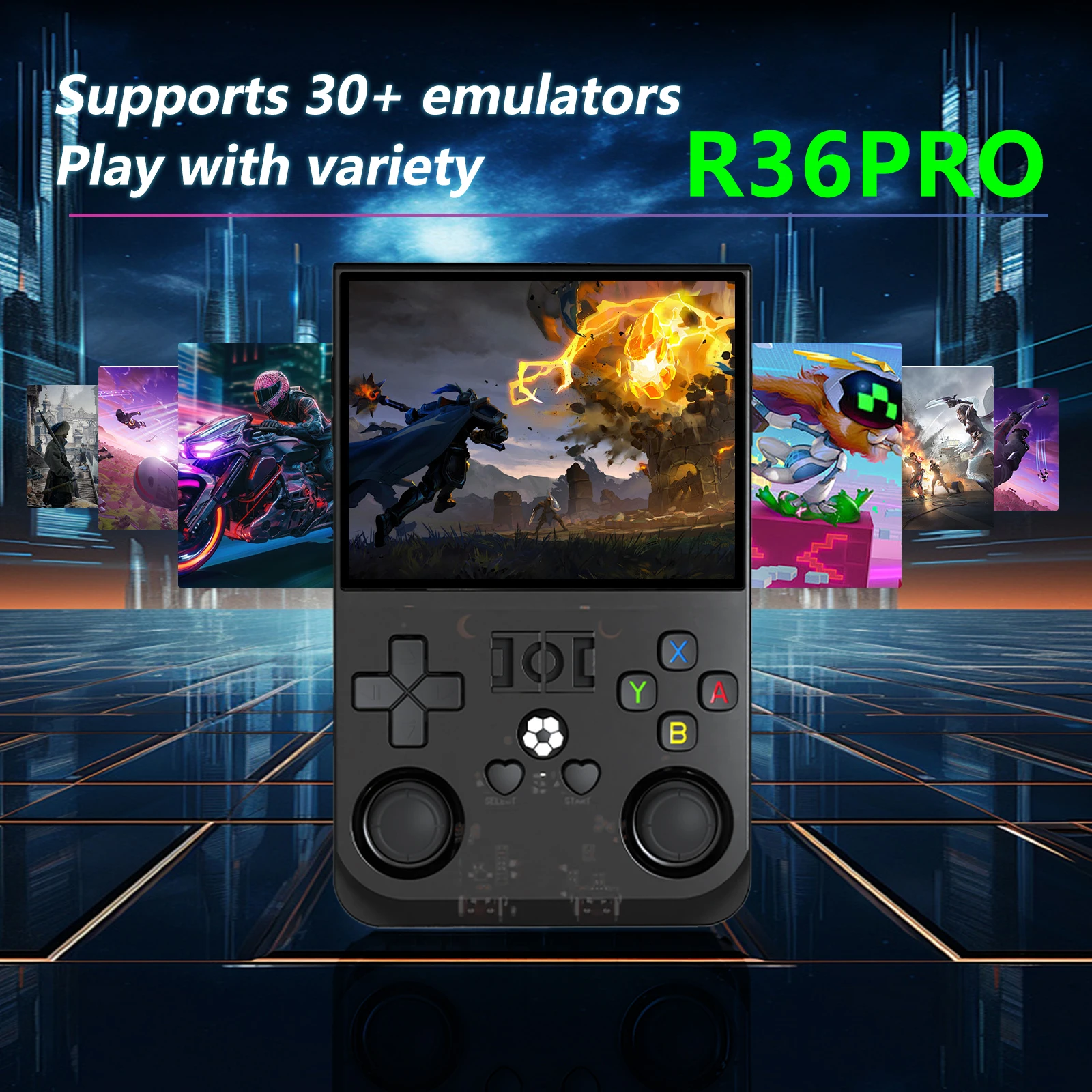 

R36PRO Handheld Game Console Linux System 3.5inch HD Screen 128GB Portable Video Game Player for Kids and Adult