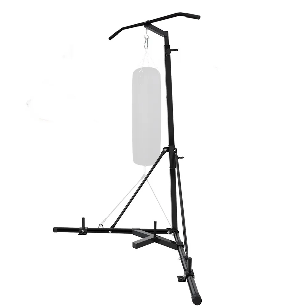 standing Boxing Punching Stand Weighted Base Holds 400 Lbs Black Steel Tube Sandbag Rack for Home Gym Fitness