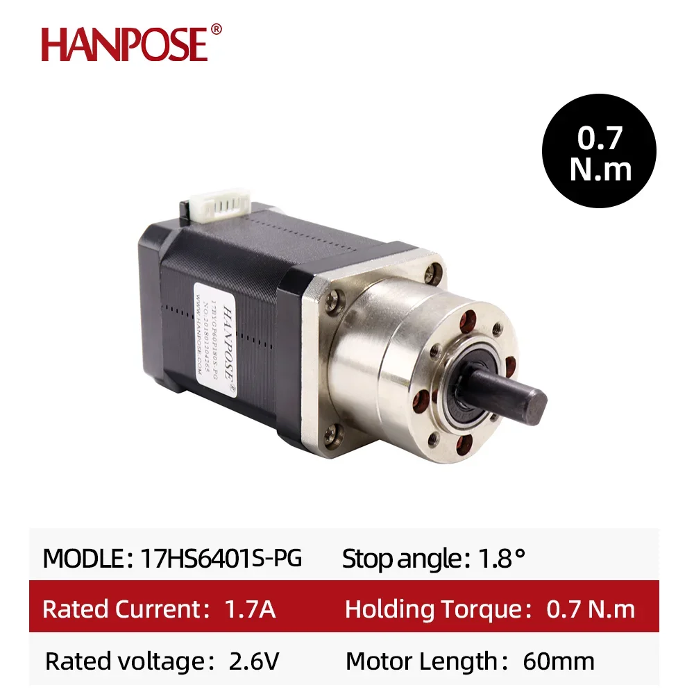 Nema17 Stepper Motor 1.8 Degree 70N.cm 60mm 17HS6401S-PG5.18-1 Gear Motor Stepper with Gearbox All Ratio Has Stock for 3D