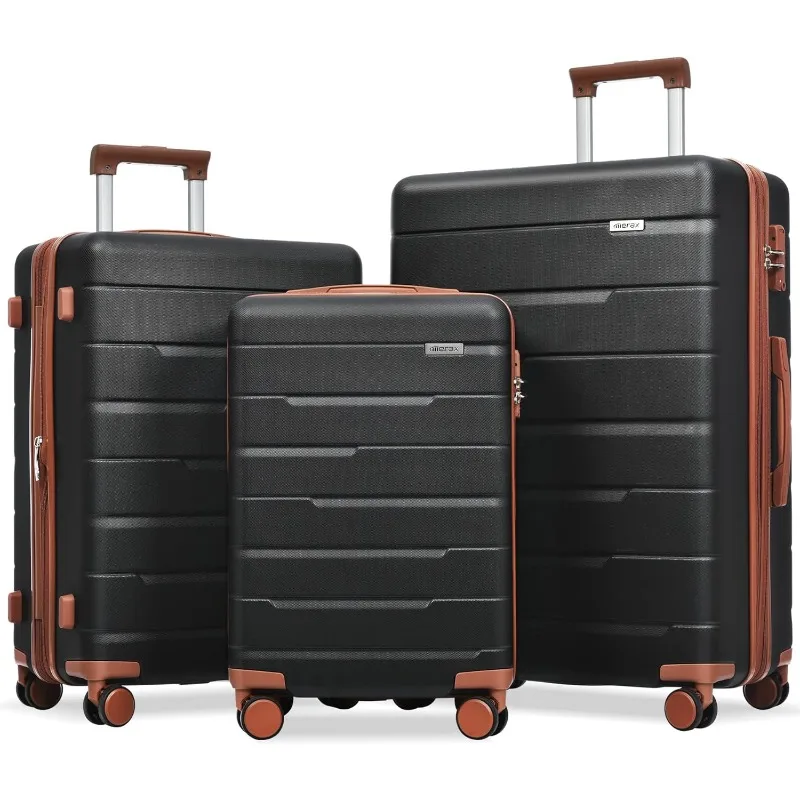 

Expandable ABS Hardshell Luggage Sets with Spinner Wheel Suitcase TSA Lock Suit Case,