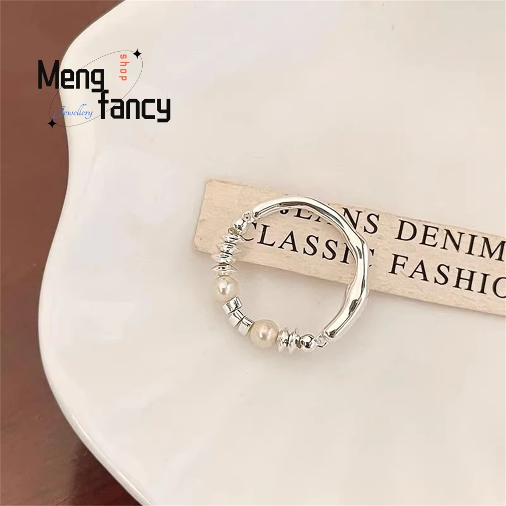 

Fashionable Silver Bead Creative Ring For Women, Light Luxury Style, Versatile And Personalized Ring Best Selling Handicraft