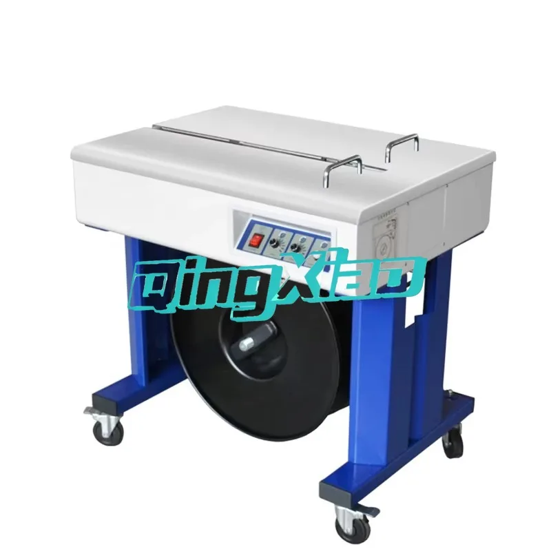 

High Speed Pp Belt Desktop Buckle Free Semi Auto Dual Motor Strapping Machine For Carton Boxes High Efficiency Stable Durable