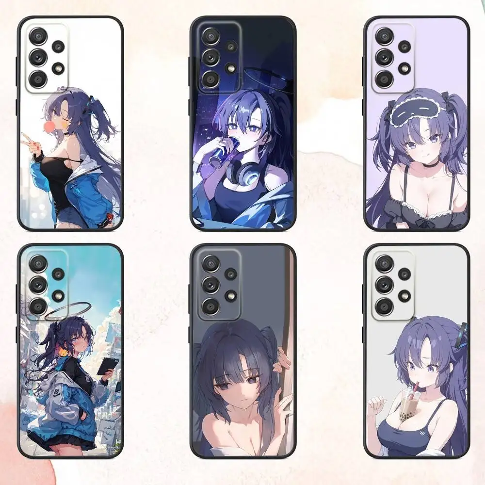 

Phone Case For Samsung S25,S24,S21,S22,S23,S30,Ultra,S20,Plus,Fe,Lite,Note,10,9,5G H-Hayase Yuuka Blue Archive Black Cover