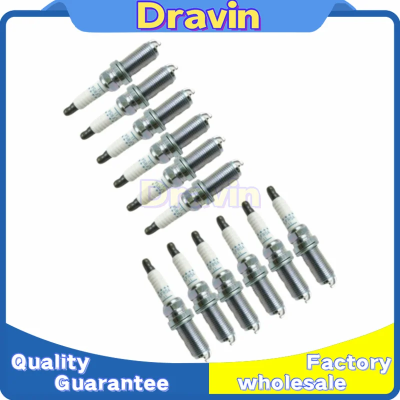 12PCS Iridium Spark Plug 22401-5M015 PLFR5A-11 for CITROEN C5 C6 C8 PEUGEOT 407 607 807 LANCIA PHEDRA 3.0 3.0L V6 224015m015 New