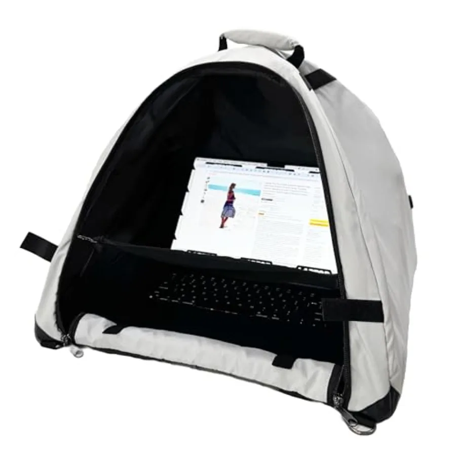

LAPTOP TENT - Portable Sun Shade and Water-Resistant Beach Bag for Outdoor Work Heat and UV Reflective Fabric Computer Privacy