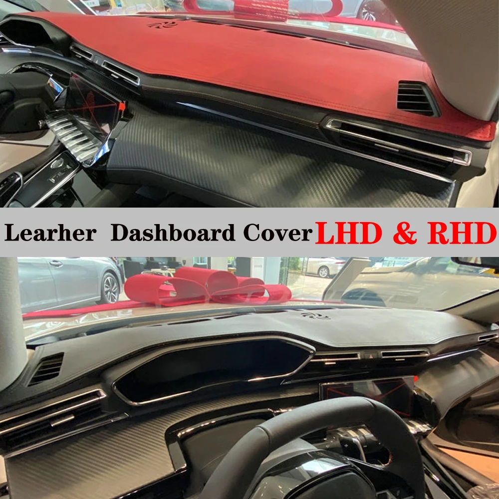 Dashboard Dash Mat Cover Artificial PU Leather Pad Auto Sunshade Anti-UV Car Accessories For Peugeot 508 SW G2 2019 2020 2021