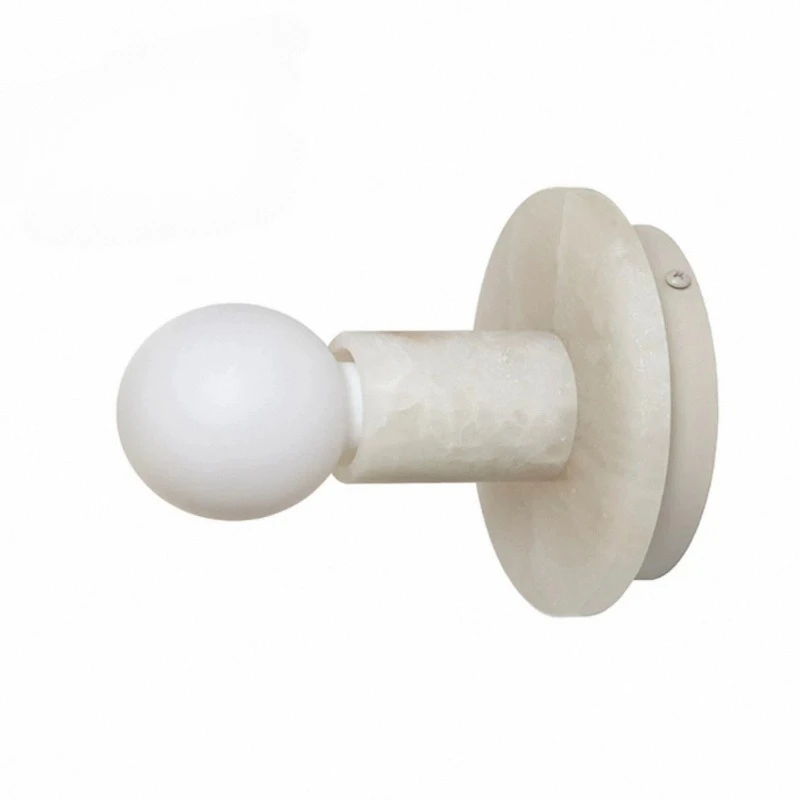

Luxury Italian White Marble Wall Sconce Designer Lamp for Villa Living Room, Foyer, Hallway & Bedroom Ambient Light