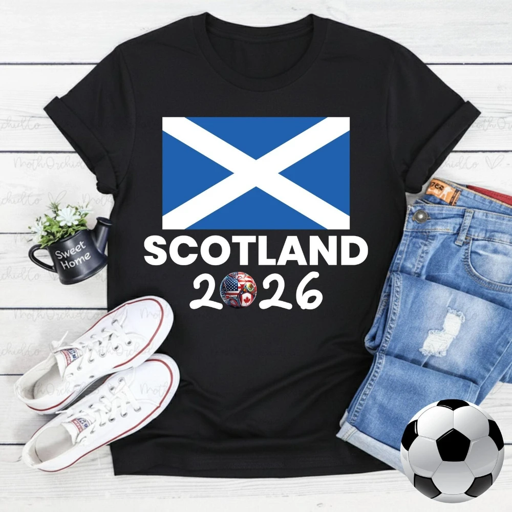 Scotland 2026 Sports Fan Tee Soccer Part Supplies Clothing Men Women Fashion Crewneck Cotton Tee Tops Patriotic Scotland Shirt