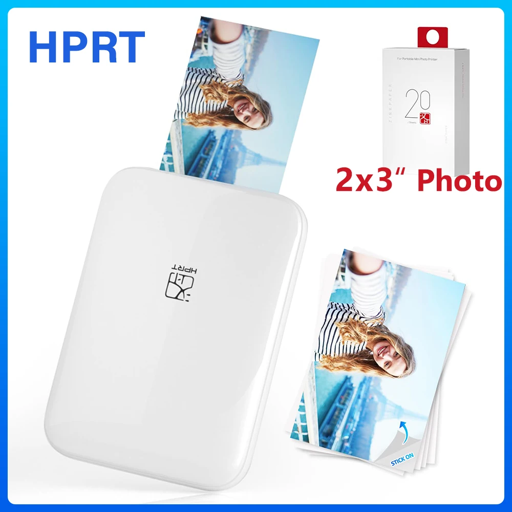 Mini impresora fotográfica en Color HPRT MT53, impresora térmica portátil Bluetooth 313PDI, máquina de impresión de papel fotográfico autoadhesiva de 2x3 pulgadas