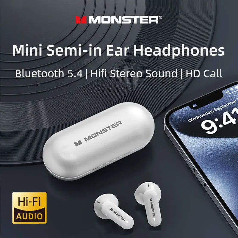 

Monster XKT25 Wireless Bluetooth 5.4 Headphones TWS Hifi Stereo Earphones Gaming Headset Noise Reduction Sports Earbuds With Mic