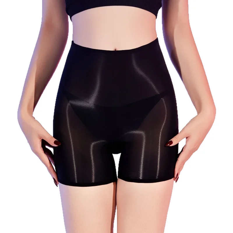 Women Sexy Panties Oil Shiny Glossy Transparent Boxers High Elastic Underwear Ultra-Thin Seamless See-through High Waist Boxer