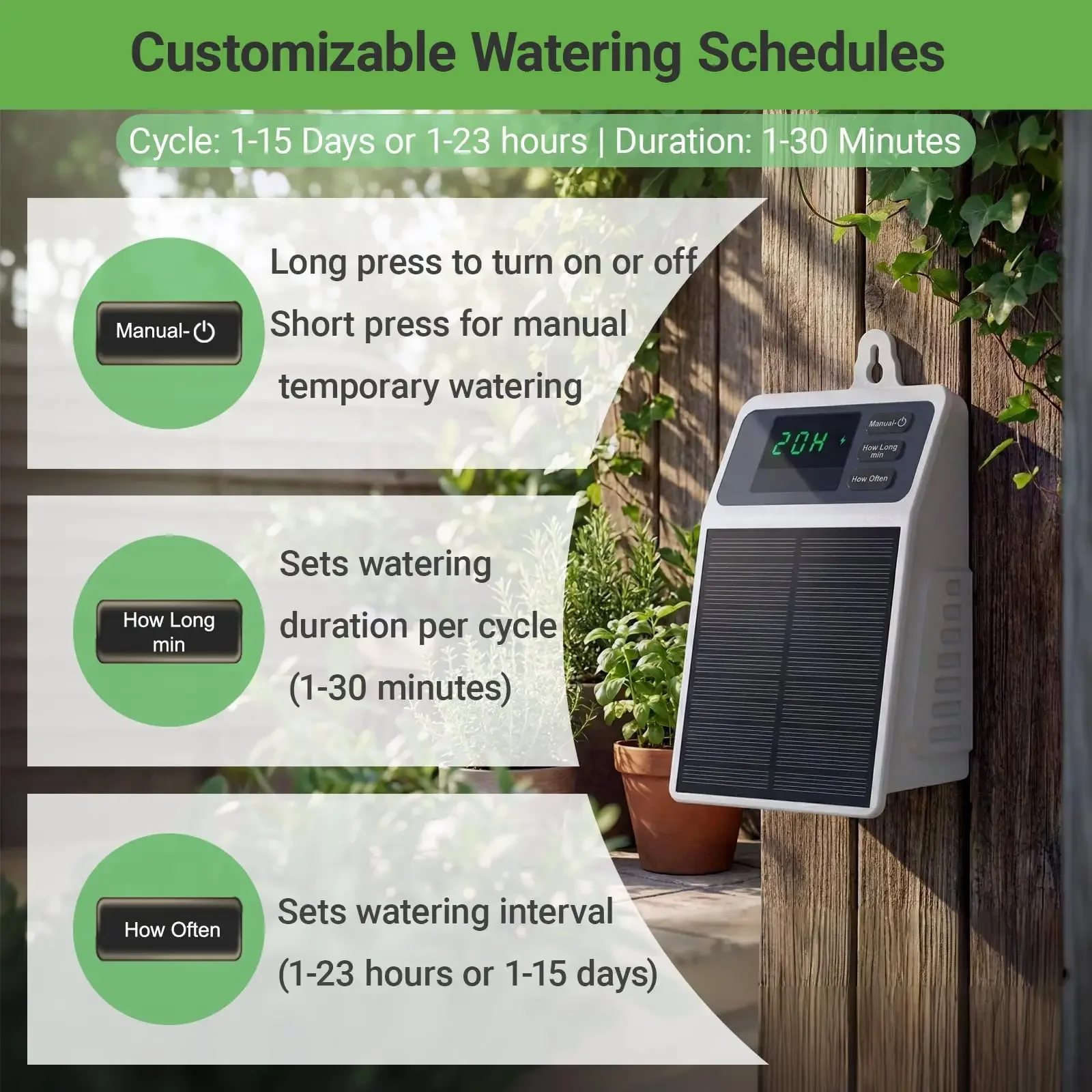 Solar Drip Irrigation System Automatic Watering Plants Supplies Upgraded for Home Garden Balcony Greenhouse Hanging Plants Care