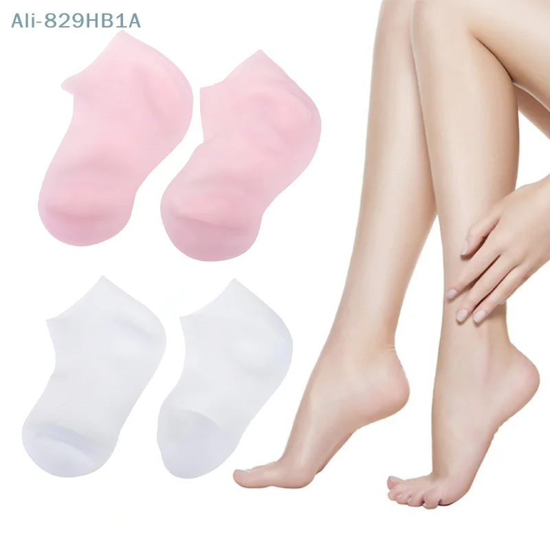 1 Pair Exfoliating Moisturizing Anti Cracking Plantar Protective Socks Foot Care Men Women Silicone Elastic Socks SPA Home Use