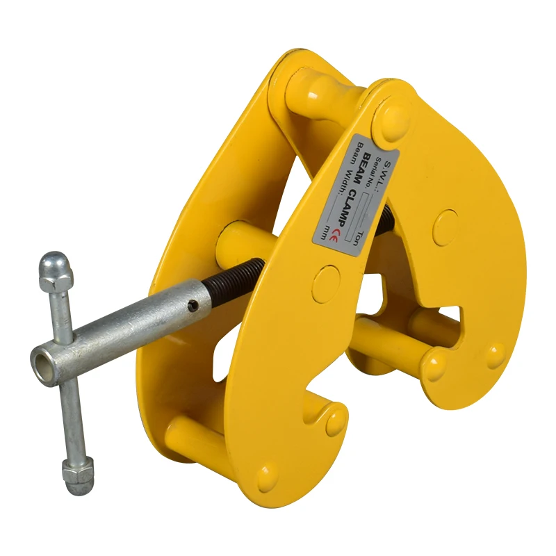 YC Rail Clamp I-beam Track Clamp Steel Pipe Rail Pliers Heavy Duty Lifting Tongs For Construction Hoisting Industrial Handling