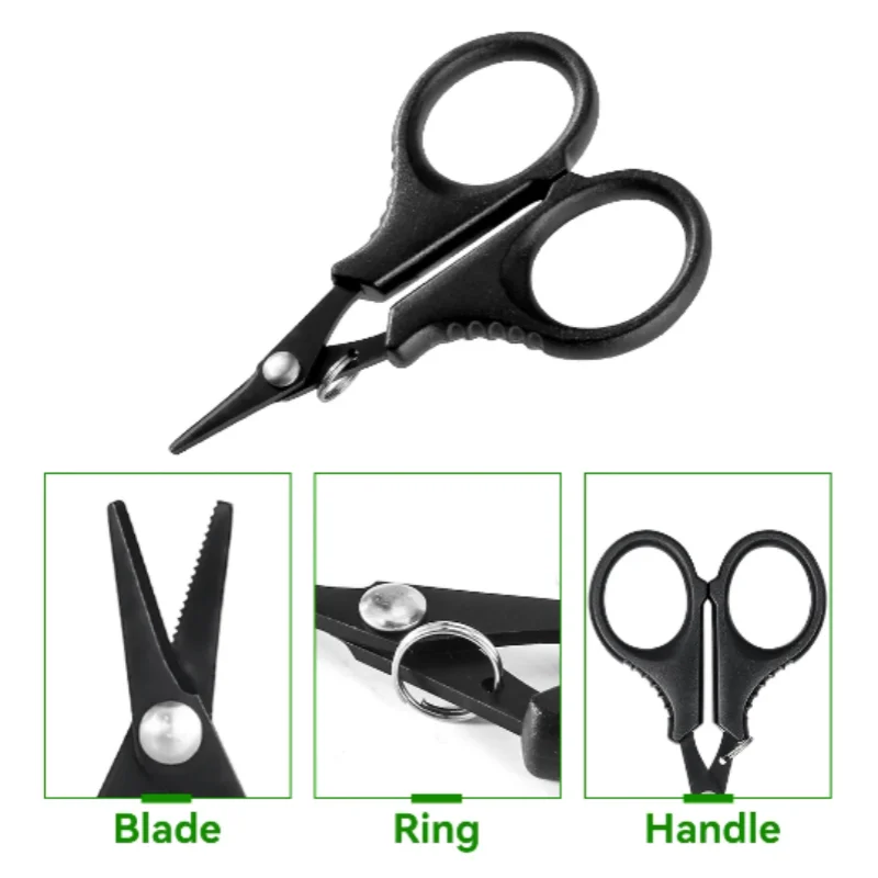 Titanium Coating Stainless Steel Fishing Scissor Plier Cut PE Braid Line Cutter Plies Carp Fishing Tools Accessories