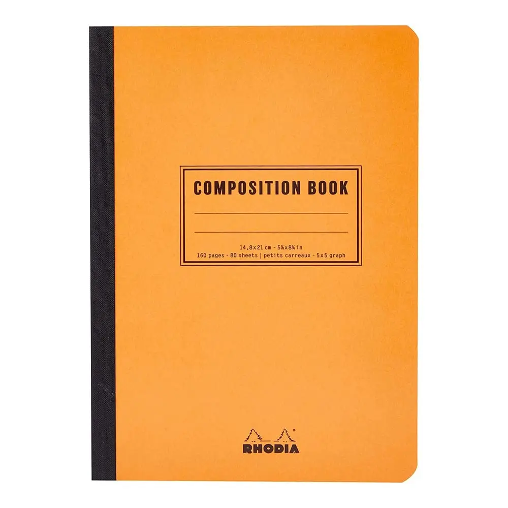 

RHODIA 119208C - Гибкая тетрадь в тканевой обложке, оранжевая - A5 - Маленькие квадратики - 160 страниц - Белый бланк Clairefontaine