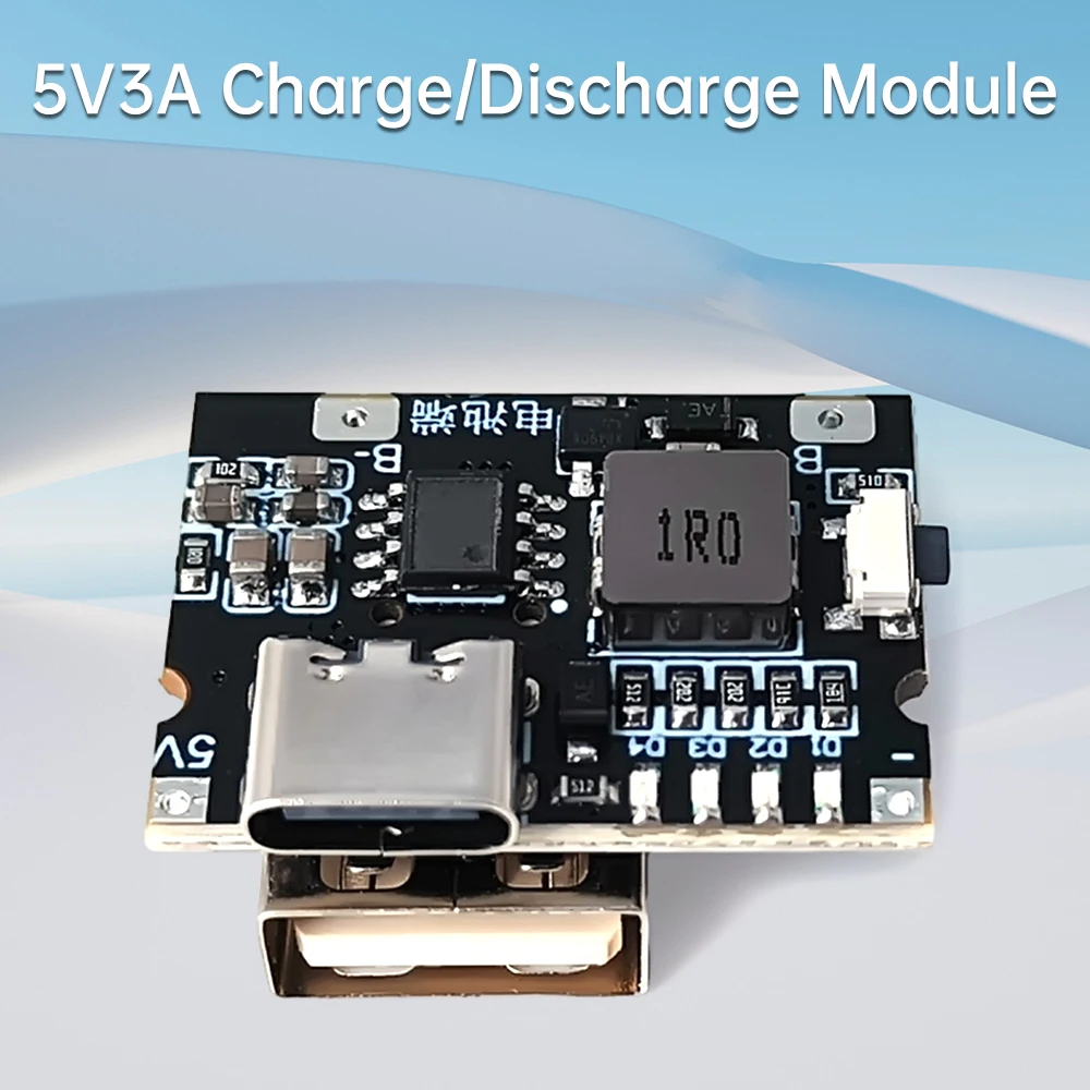 Type-C Micro USB 5V 3A Boost Converter Step-Up Power Module Lithium Battery Charging Protection Board Voltage Regulator